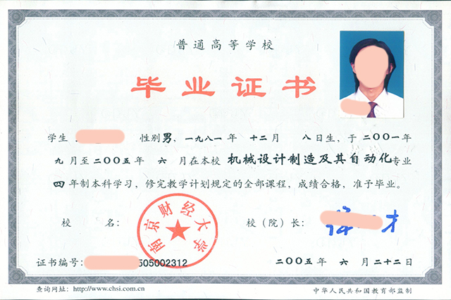 大學(xué)畢業(yè)證書(shū)